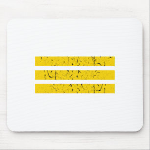 Three Horizontal Stripes Vintage Yin-Yang Symbol Mouse Mat