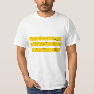Three Horizontal Stripes Vintage Yin-Yang Symbol T-Shirt