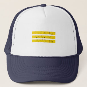 Three Horizontal Stripes Vintage Yin-Yang Symbol Trucker Hat