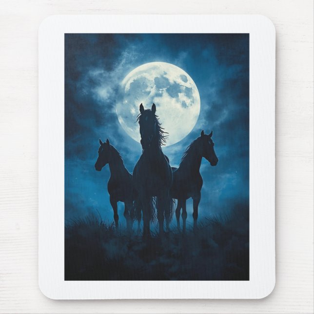 Three Horse Moon Mouse Mat (Front)