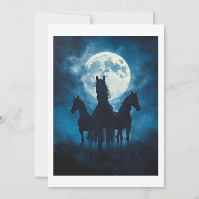Three Horse Moon Thank You Card (Front)