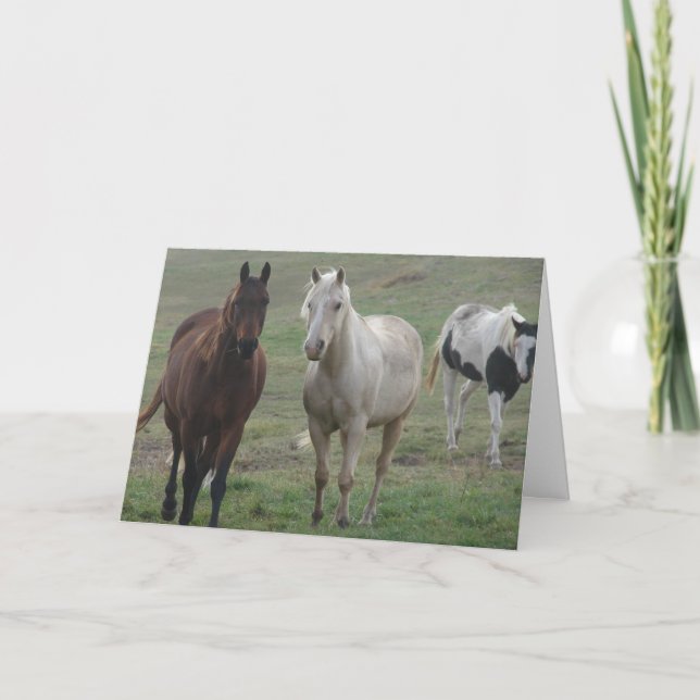 Three Horses Friends Forever Card (Front)