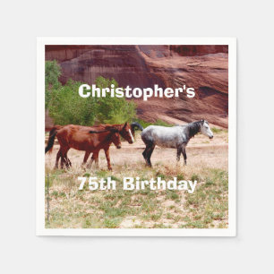 Three Horses Southwest Birthday Party Paper Napkin