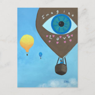 Three Hot Air Balloons Imagine Love Postcards