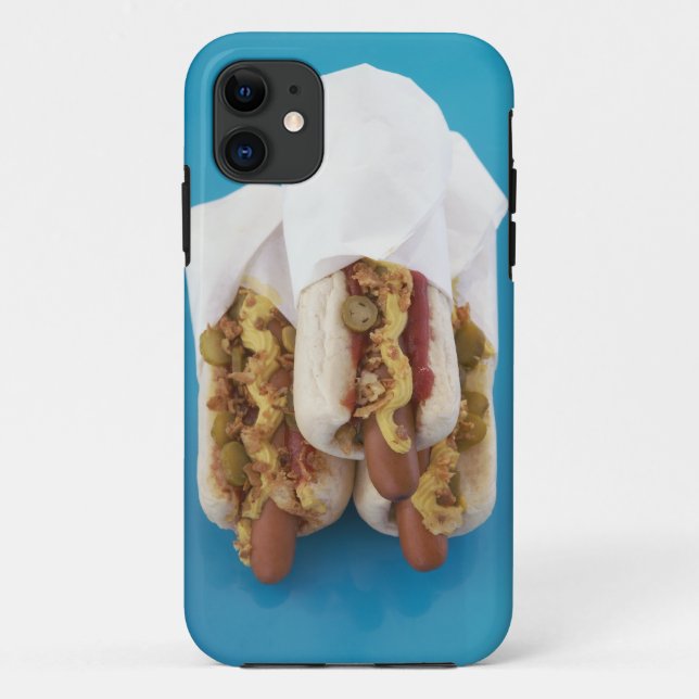 Three hot dogs in buns Case-Mate iPhone case (Back)