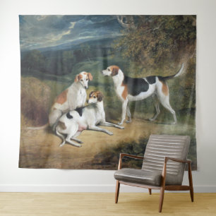 Three Hounds Fine Art Museum Mural   Wall Tapestry