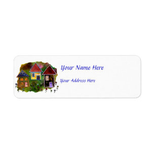 Three House Collage with Flowers