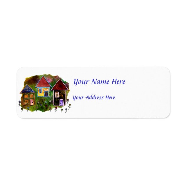 Three House Collage with Flowers (Front)