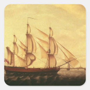 Three Hudson Bay ships in the Thames Square Sticker