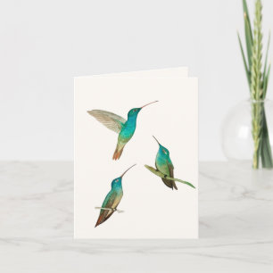Three Hummingbirds Greeting Card