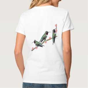 Three Hummingbirds perching on a branch Floss Silt T-Shirt