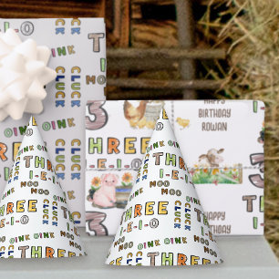 Three-i-e-i-o Farm Animal Sounds Colourful Text Party Hat