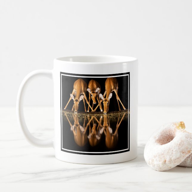 Three Impala Drink Together at Night Coffee Mug (With Donut)