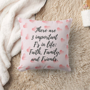 Three Important F's Throw Pillow