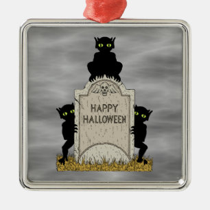 Three Imps Happy Halloween Metal Tree Decoration