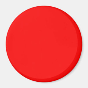 Three Inch Round Fridge Magnet: Red. Magnet
