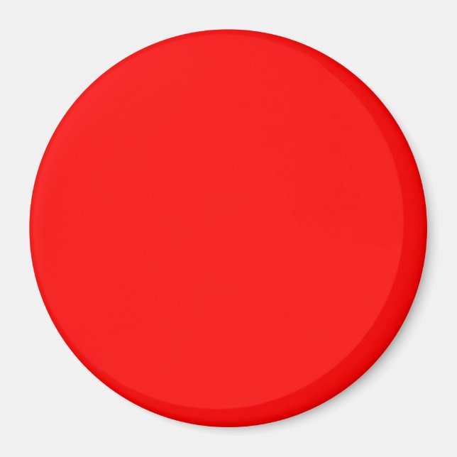 Three Inch Round Fridge Magnet: Red. Magnet (Front)