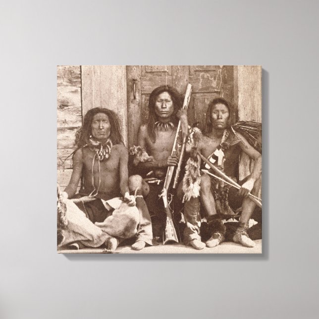 Three Indian Braves, photographed by the Royal Eng Canvas Print (Front)