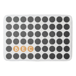 Three Initial Dotted Bath Mat