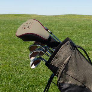 Three Initials & Full Name & Crossed Golf Clubs Head Cover