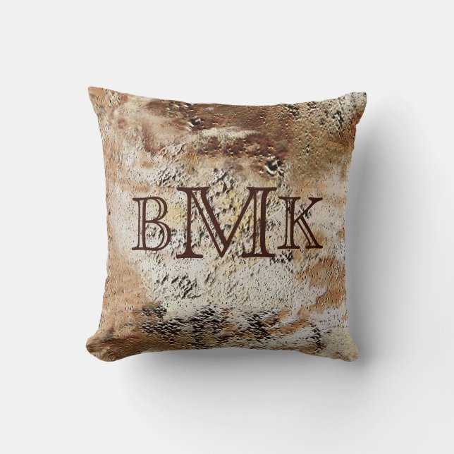 Three INITIALS or MONOGRAM Man Cave Pillow (Front)