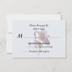 Three Irises in Shades of Magenta RSVP Card