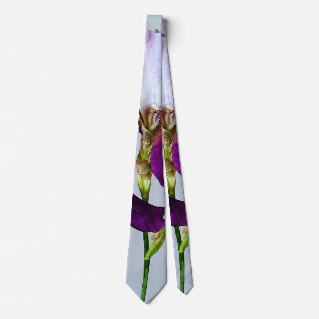 Three Irises in Shades of Magenta Tie (Front)