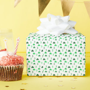 Three Is A Charm St Patrick's Day 3rd Birthday Wrapping Paper