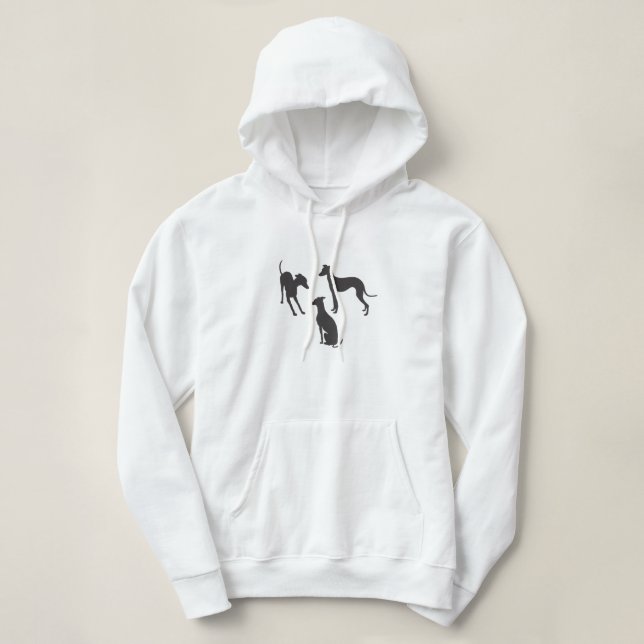 Three Italian Greyhounds Hoodie (Design Front)