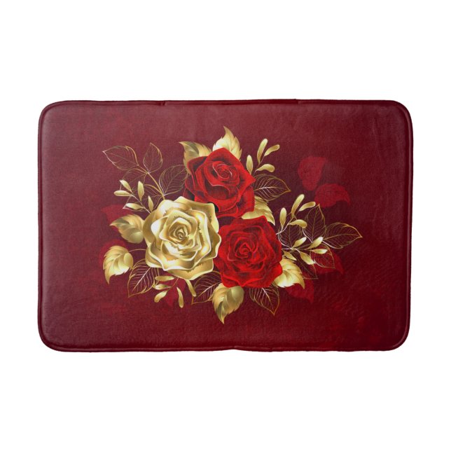 Three Jewellery Roses Bath Mat (Front)