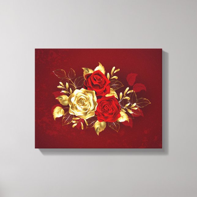 Three Jewellery Roses Canvas Print (Front)