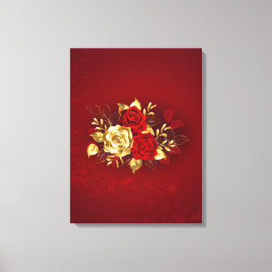 Three Jewellery Roses Canvas Print