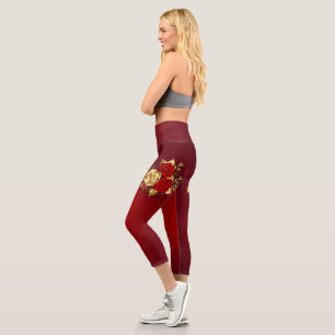 Three Jewellery Roses Capri Leggings