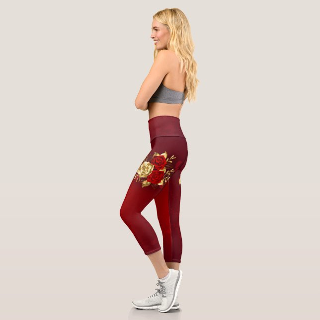 Three Jewellery Roses Capri Leggings (Left)