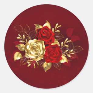 Three Jewellery Roses Classic Round Sticker