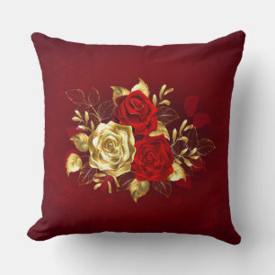Three Jewellery Roses Cushion
