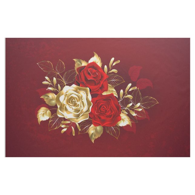 Three Jewellery Roses Fabric (Yard)