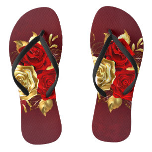 Three Jewellery Roses Flip Flops