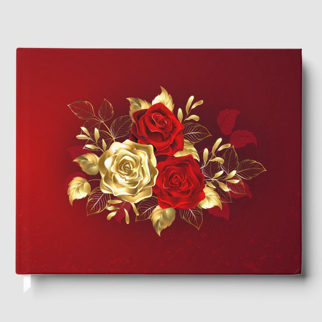 Three Jewellery Roses Guest Book (Front)