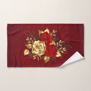 Three Jewellery Roses Hand Towel