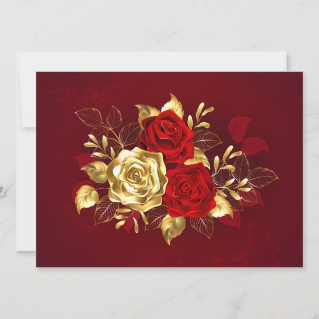 Three Jewellery Roses Invitation (Front)