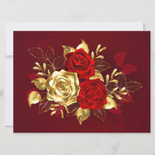 Three Jewellery Roses Invitation