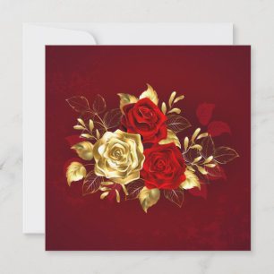 Three Jewellery Roses Invitation