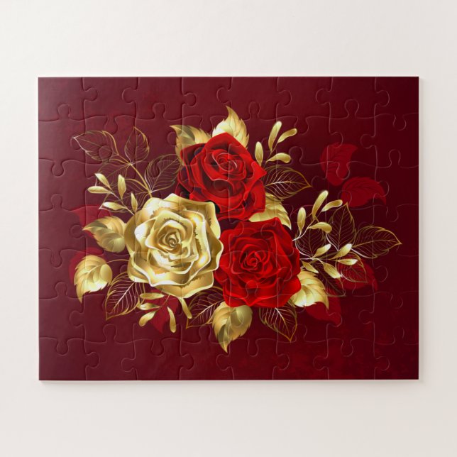 Three Jewellery Roses Jigsaw Puzzle (Horizontal)