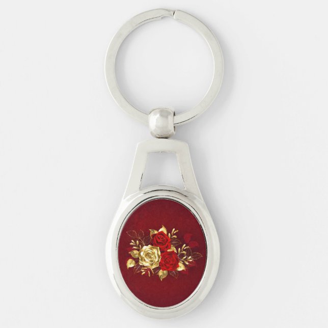 Three Jewellery Roses Key Ring (Front)