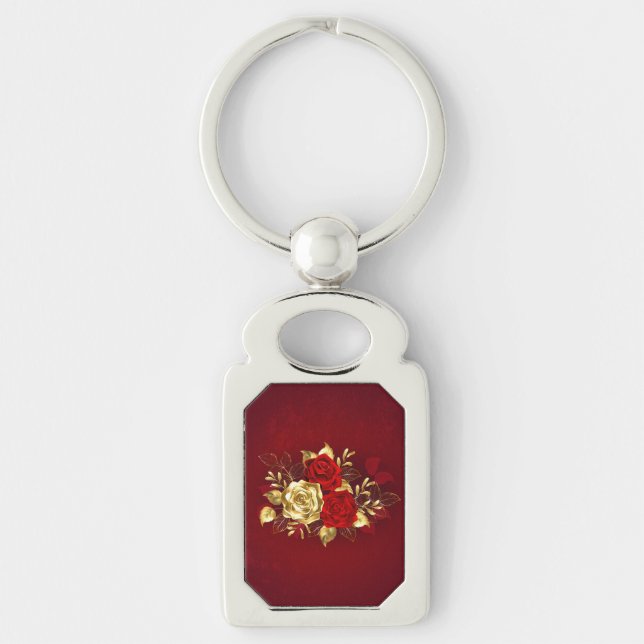 Three Jewellery Roses Key Ring (Front)