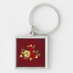 Three Jewellery Roses Key Ring