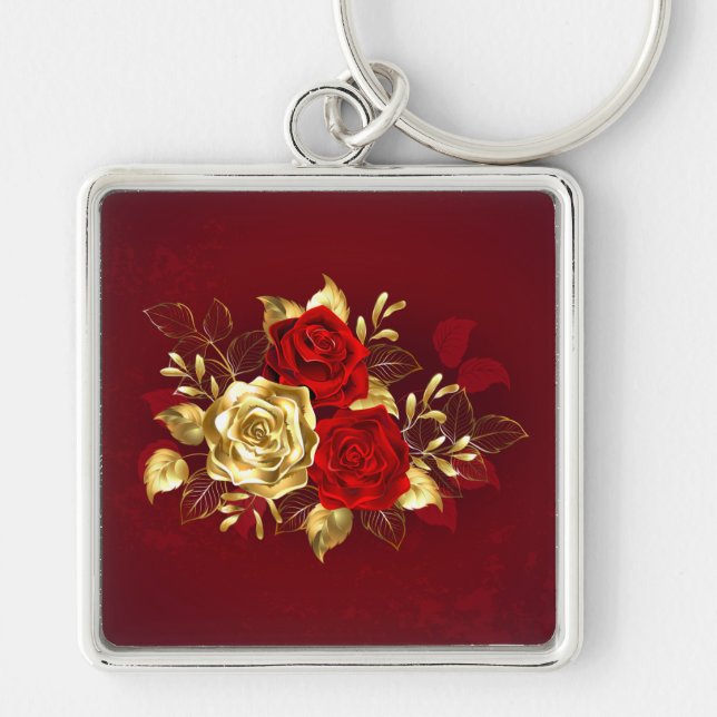 Three Jewellery Roses Key Ring (Front)
