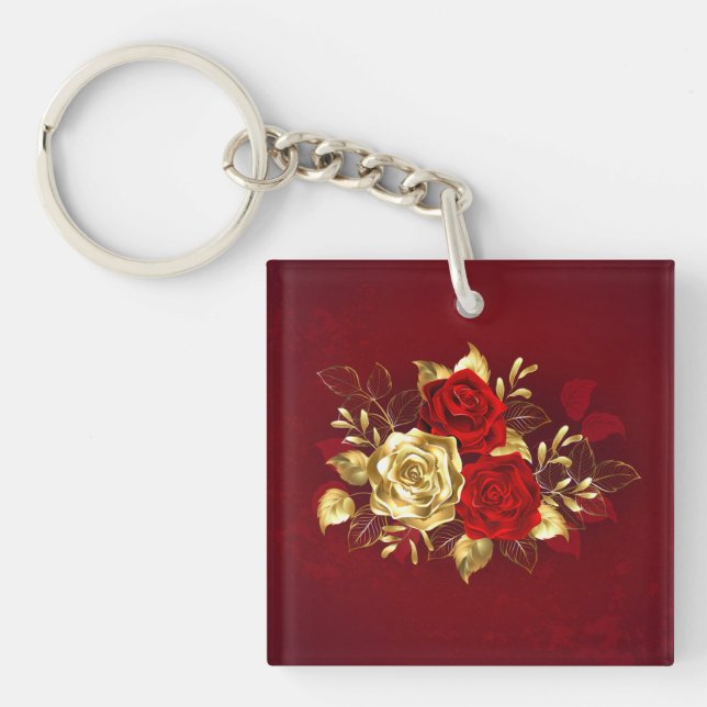 Three Jewellery Roses Key Ring (Front)