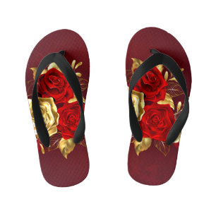 Three Jewellery Roses Kid's Flip Flops